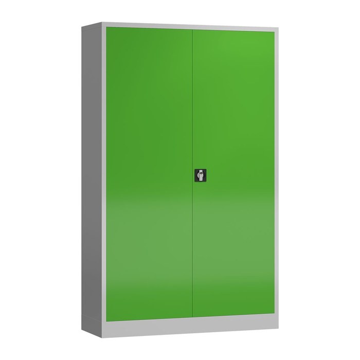 ClassiX Stahlschrank X-530385 lichtgrau, gelbgrün 4 Fachböden 120,0 x 60,0 x 194,5 cm, aufgebaut, 1 St.
