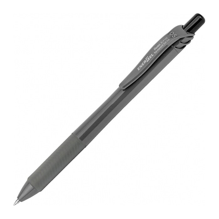 Pentel EnerGel Permanent Gelschreiber grau 0,25 mm, Schreibfarbe: schwarz, 1 St.