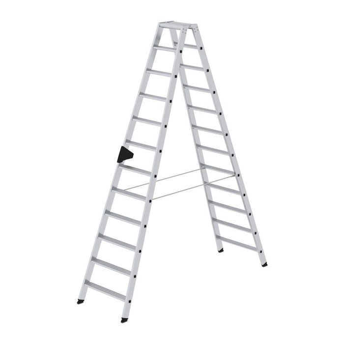 MUNK Stehleiter beidseitig 40224 silber 2x 12 Stufen, H: 279,0 cm