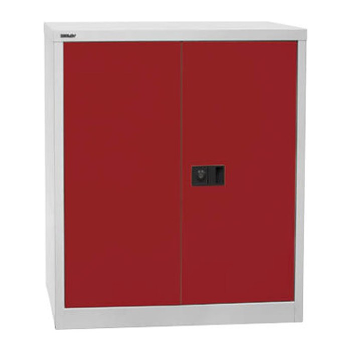 BISLEY Stahlschrank Universal E402A01506 lichtgrau, kardinalrot 1 Fachboden 91,4 x 40,0 x 100,0 cm, aufgebaut, 1 St.