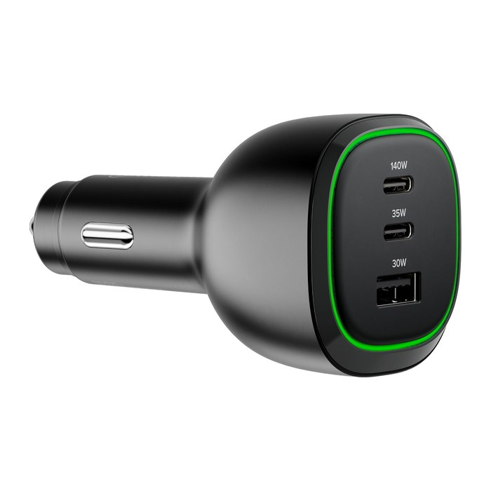 Alogic KFZ Lagegerät 165W 3Port 2xUSB-C+1xUSB-A+USB-C Kabel