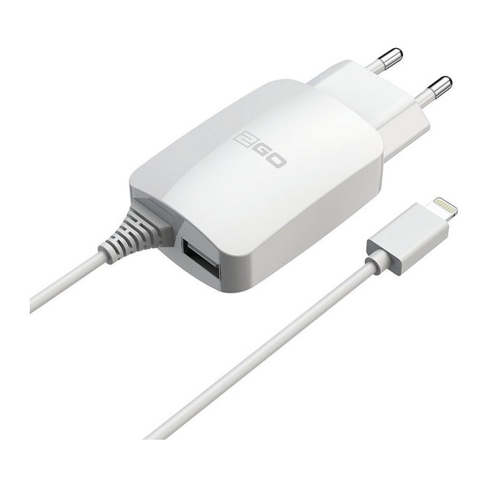 2GO Ladegerät 12W Lightning + 1x USB, Kabel 140cm weiß