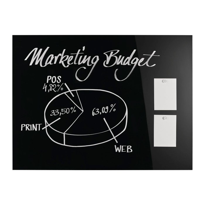 magnetoplan Glas-Magnettafel 120,0 x 90,0 cm tief-schwarz