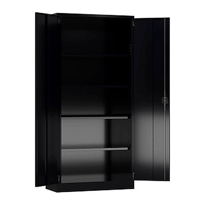 ClassiX Stahlschrank X-530359 tiefschwarz 4 Fachböden 92,0 x 50,0 x 194,5 cm, aufgebaut, 1 St.