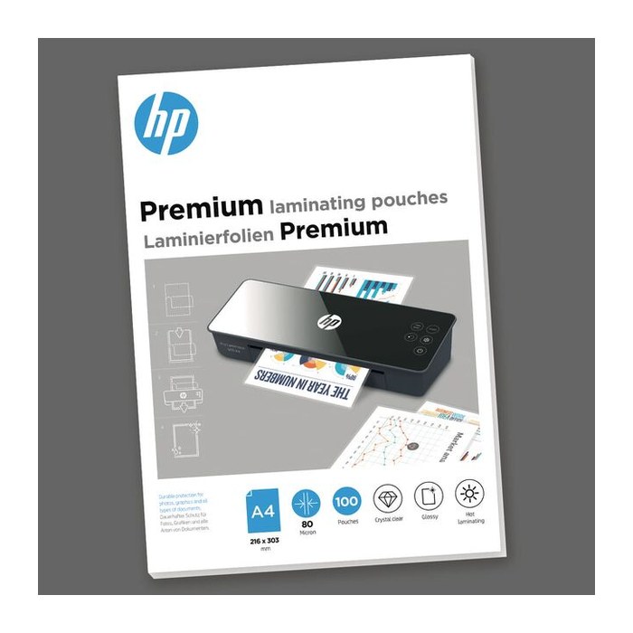 HP Laminierfolien Premium glänzend für A4 80 micron, 100 St.