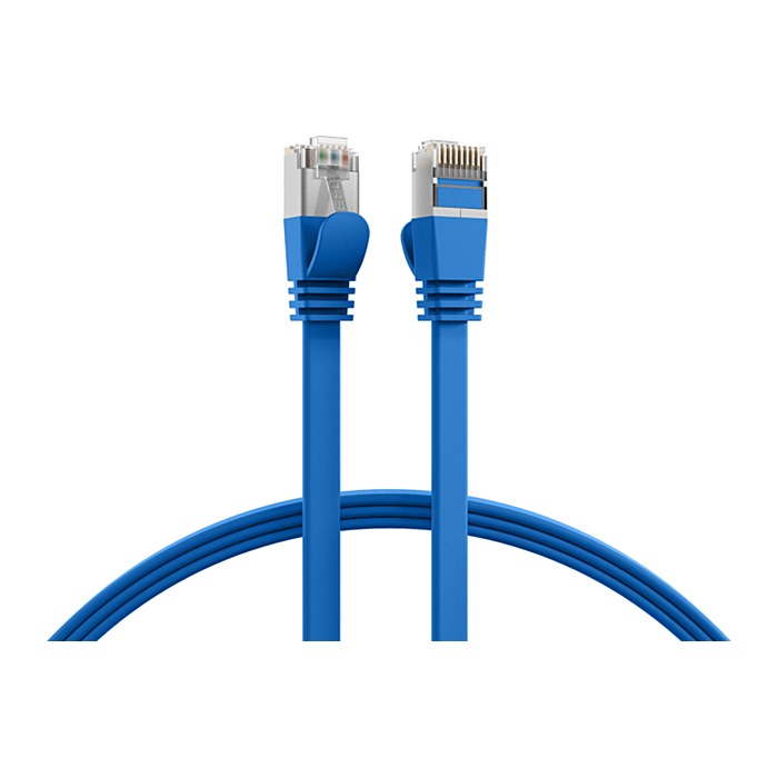 EFB RJ45 Flachpatchkabel U/FTP Cat.6A PVC 0.50m blau