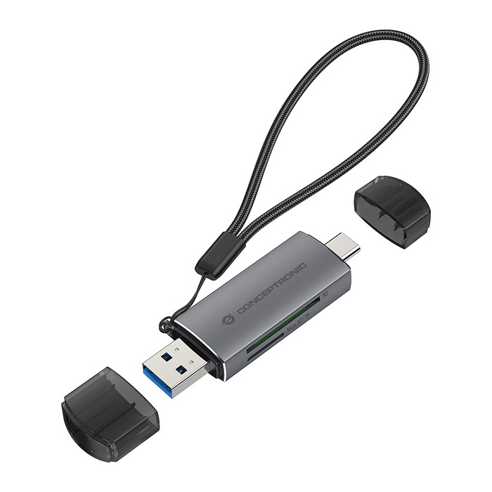 CONCEPTRONIC Kartenleser USB-A/-C3.2->TF/Micro-SD3.0 schwarz