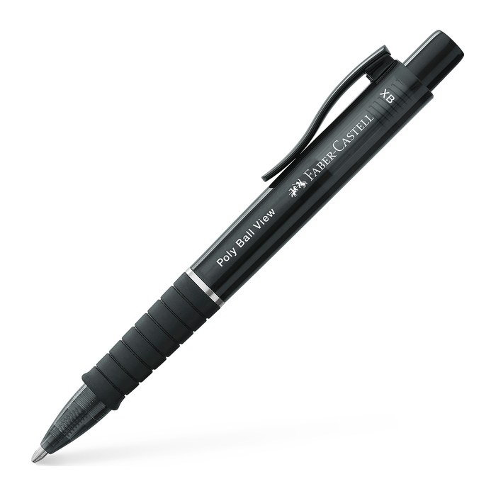 FABER-CASTELL Kugelschreiber Poly Ball View schwarz/transparent, Schreibfarbe: blau, 1 St.