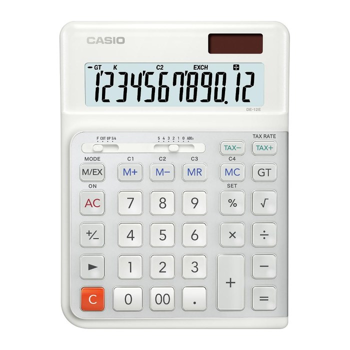 CASIO DE-12E-WE Tischrechner weiß