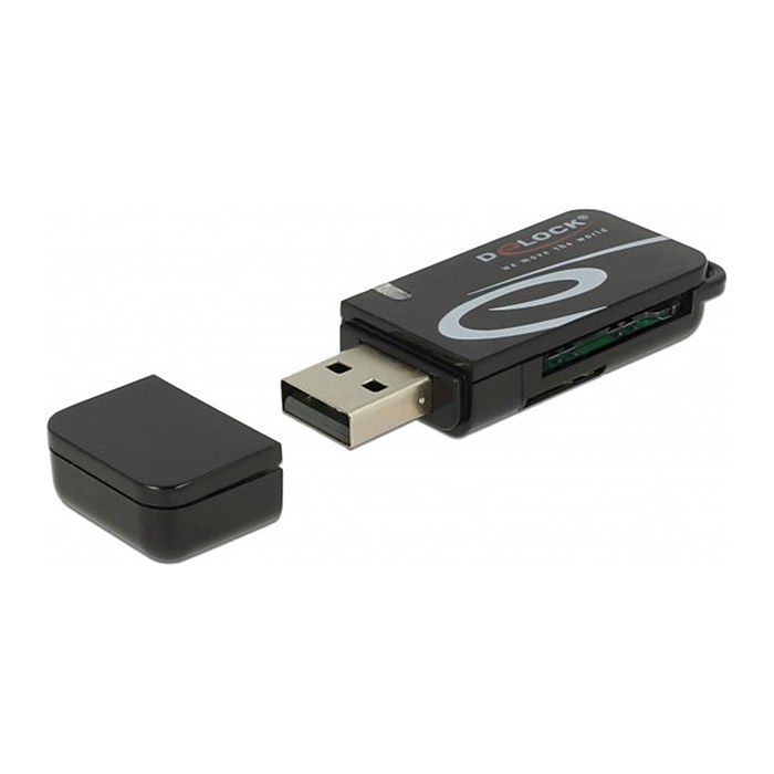 DELOCK Mini USB 2.0 Card Reader mit SD und Micro SD Slot