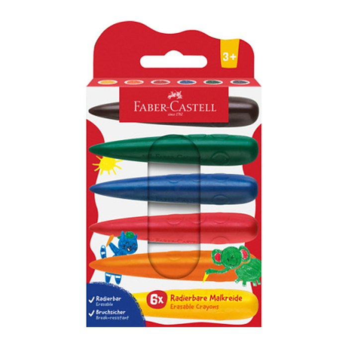 FABER-CASTELL Wachsmalstifte farbsortiert, 6 St.