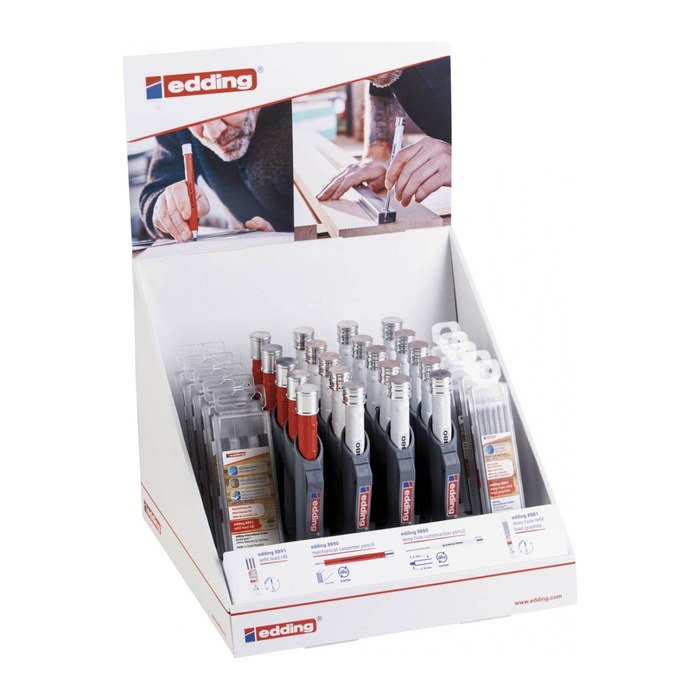 edding Display DIY Tieflochmarker-Bleistift weiß HB 2,0 - 5,0 mm, 1 Set