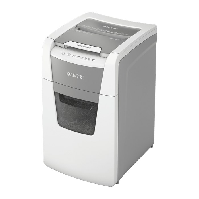 AKTION: LEITZ IQ Autofeed Small Office 150 Aktenvernichter mit Partikelschnitt P-4, 4 x 30 mm, bis 150 Blatt, weiß mit 50 Euro CashBack