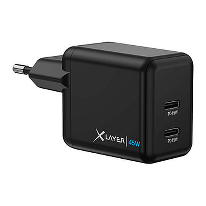 XLAYER Powercharger 45W Ladeadapter schwarz, 45 Watt