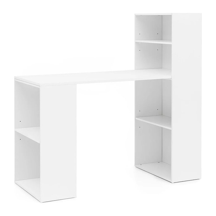 WOHNLING Schreibtisch weiß rechteckig, Wangen-Gestell weiß 120,0 x 53,0 cm
