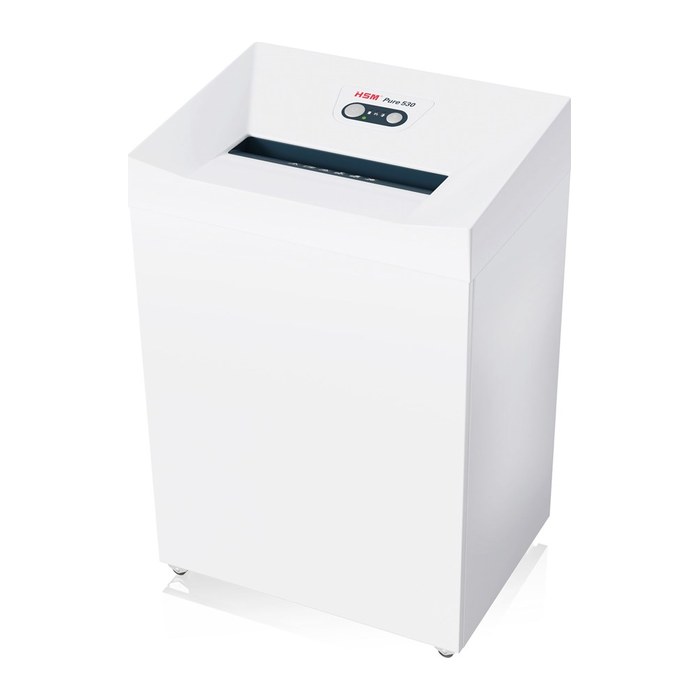 HSM Pure 530 Aktenvernichter mit Streifenschnitt P-2, 5,8 mm, bis 27 Blatt, weiß