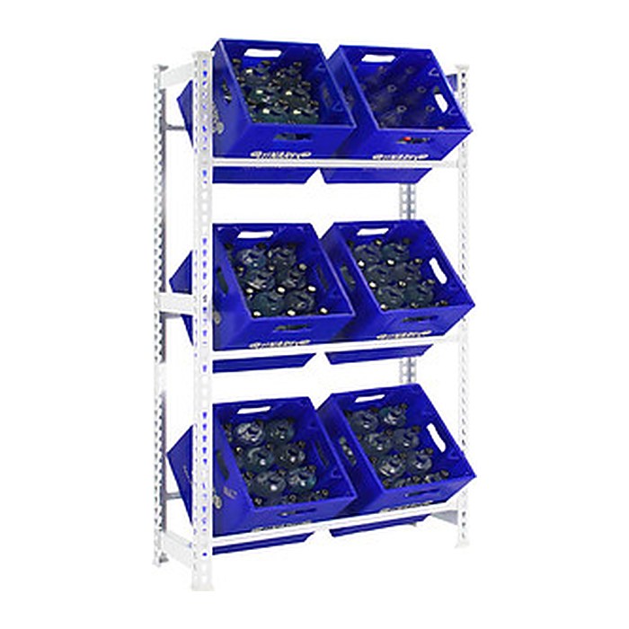 Simonrack Getränkekistenregal SIMONBOTTLE 3 8435104962558 weiß 80,0 x 30,0 x 180,0 cm