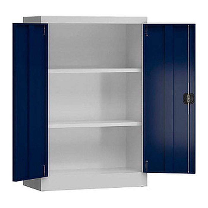 ClassiX Stahlschrank X-530291 enzianblau, lichtgrau 2 Fachböden 80,0 x 38,0 x 120,0 cm, aufgebaut, 1 St.