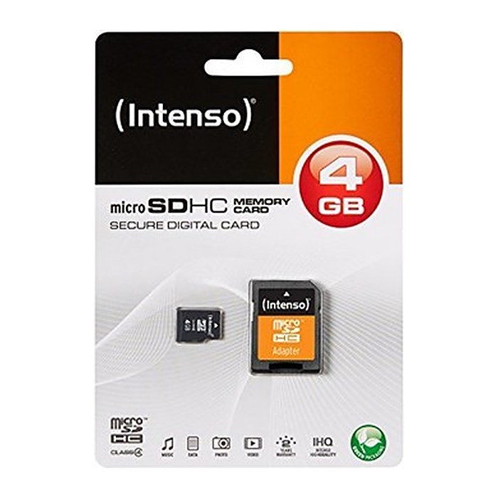 Intenso Speicherkarte microSDHC-Card Class 4, 4 GB, 1 St.