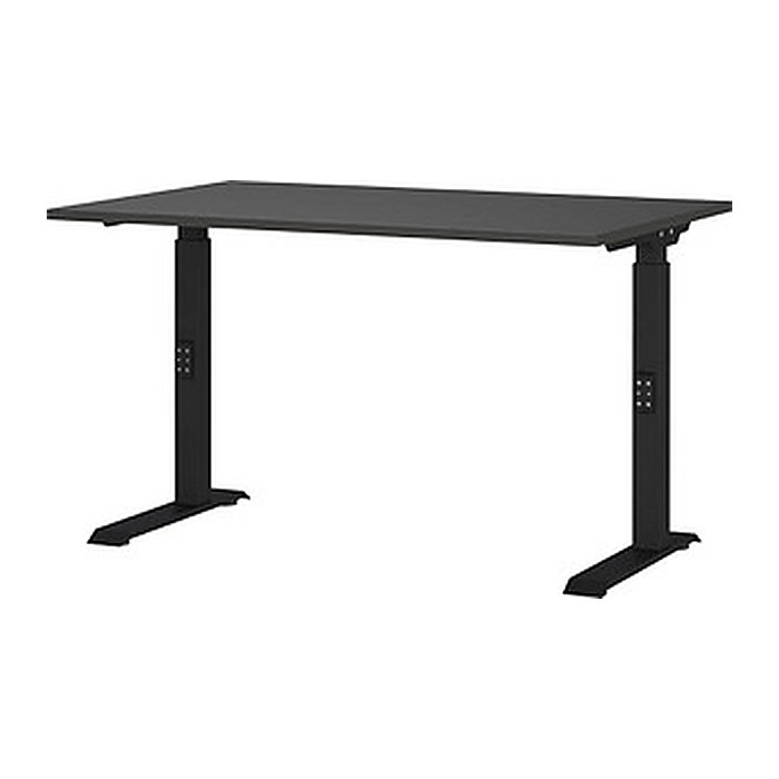 GERMANIA DOWNEY höhenverstellbarer Schreibtisch grafit rechteckig, C-Fuß-Gestell schwarz 120,0 x 80,0 cm