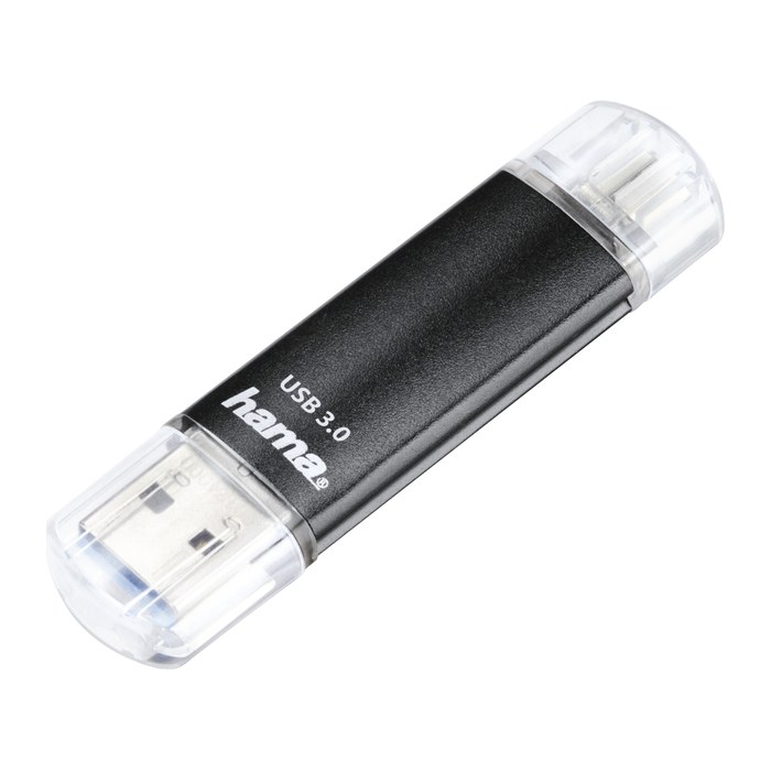 hama USB-Stick Laeta Twin schwarz 256 GB, 1 St.
