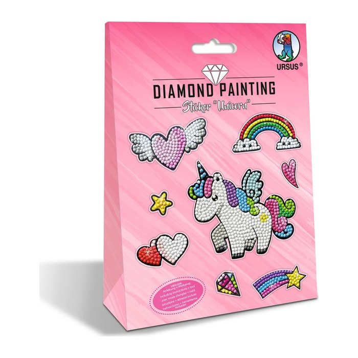 URSUS® Diamond Painting Sticker-Set Unicorn mehrfarbig