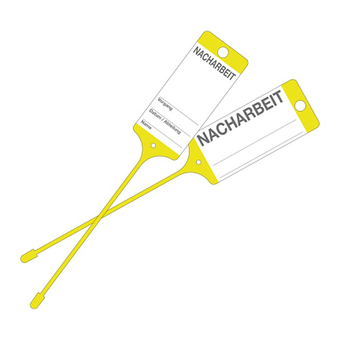 EICHNER Hängeetiketten Nacharbeit gelb 21,5 x 5,8 cm gelocht, 200 St.