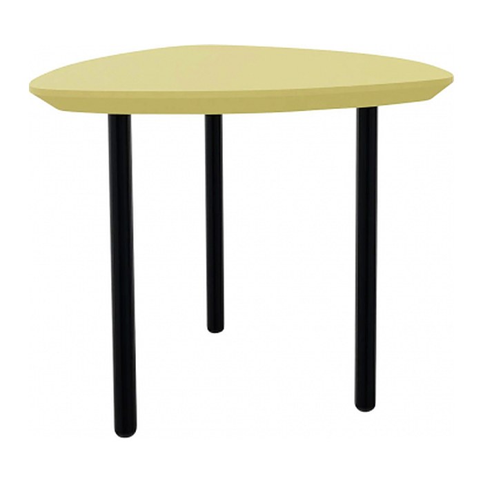 fm TRESTA Beistelltisch dreieckig abgerundet MDF-Platte ginstergelb 55,0 x 51,0 x 46,0 cm, 1 St.