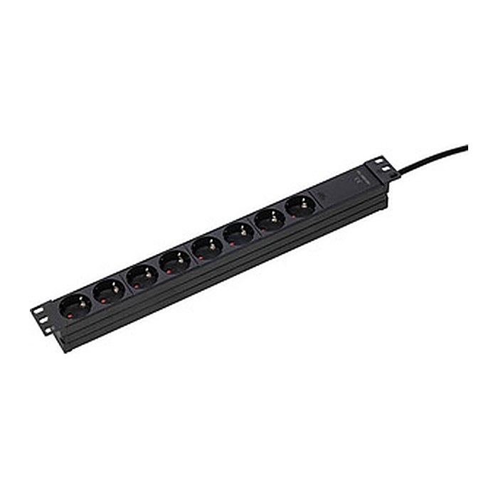 as-Schwabe 19 Zoll RACK 8-fach Steckdosenleiste für Serverschrank 3,0 m schwarz