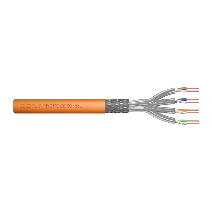 DIGITUS CAT.7 S/FTP Verlegekabel, simplex, 1000m, orange (Speditionsversand)