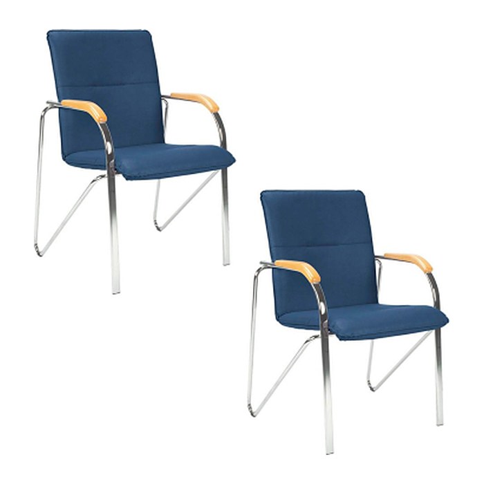 Nowy Styl Besucherstühle Samba blau Kunstleder, 2 St.