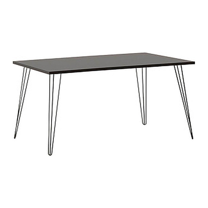 MÖBELPARTNER Fynn Schreibtisch basaltgrau rechteckig, 4-Fuß-Gestell schwarz 160,0 x 80,0 cm