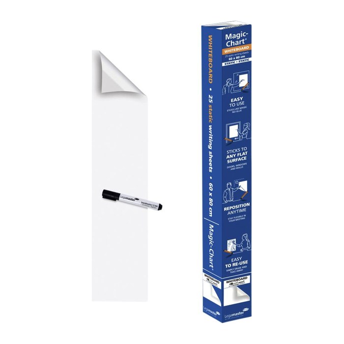 Legamaster Flipchart-Folie Magic-Chart Whiteboard blanko 60,0 x 80,0 cm, 25 Blatt