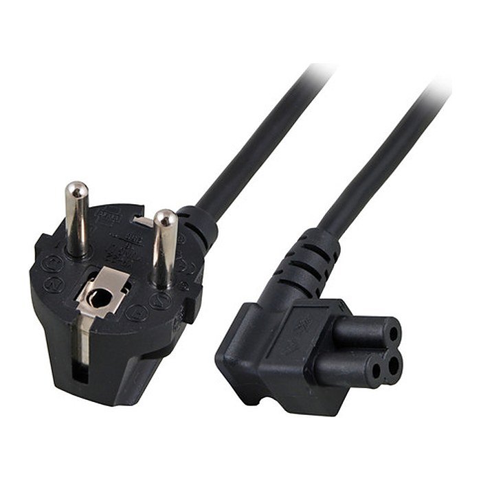 EFB Netzkabel Schutzkontakt 90°-C5 90°,sw,3.0m,3x0.75mm