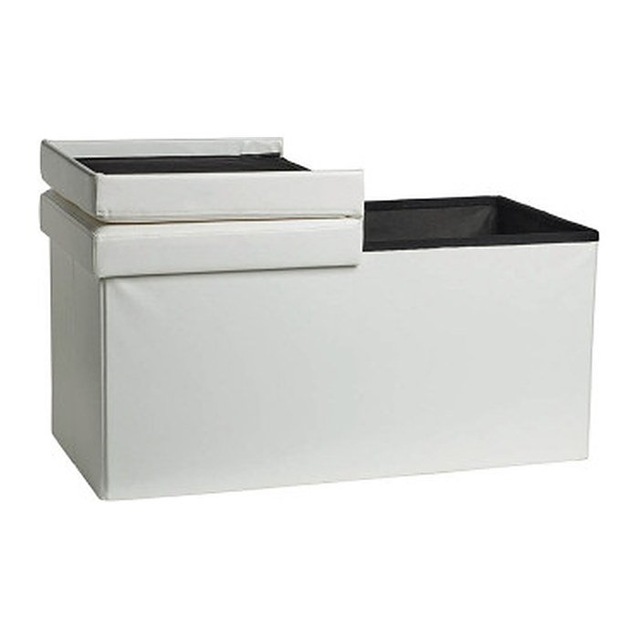 Echtwerk Sitztruhe Flex EW-FB-0433 weiß Stoff 76,0 cm