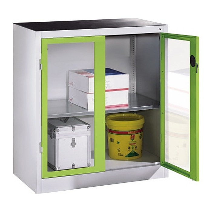CP Stahlschrank 8821-055 S10202 Acrylglas, clowngrün, lichtgrau 1 Fachboden 93,0 x 50,0 x 100,0 cm, aufgebaut, 1 St.