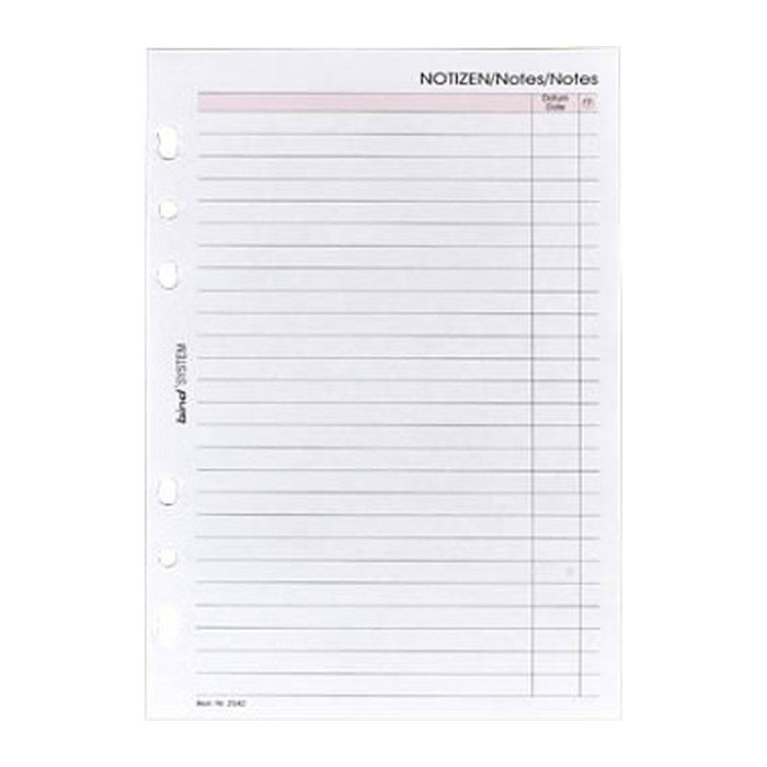 bind Ringbuch-Ergänzungsblätter Notizen A5, 50 Blatt
