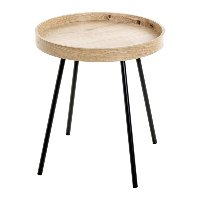 HAKU Möbel Beistelltisch rund MDF-Platte eiche 40,0 x 40,0 x 45,0 cm, 1 St.