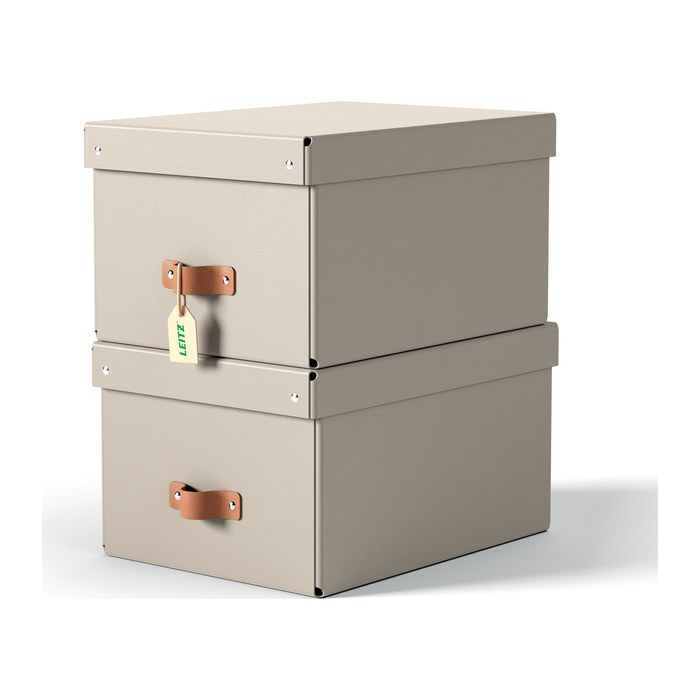 LEITZ Puro Aufbewahrungsboxen 17,0 l beige 27,0 x 37,0 x 20,0 cm, 2 St.