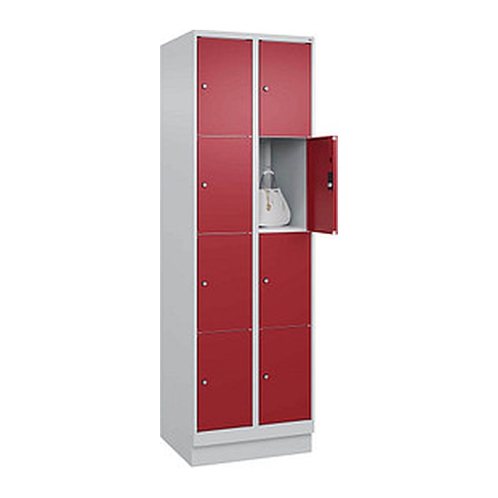 CP Schließfachschrank Classic PLUS lichtgrau, rubinrot 080020-204 S10001, 8 Schließfächer 60,0 x 50,0 x 185,0 cm