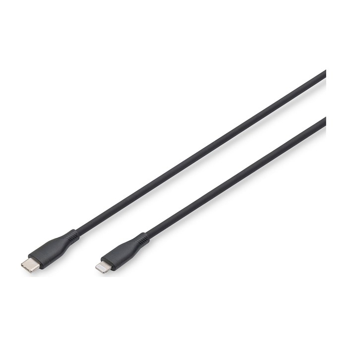 DIGITUS USB 2.0 Kabel Typ C-Lightning Silikon 1m MFI schwarz