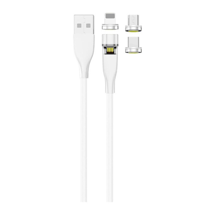 2GO USB 3in1 Ladekabel m. magnetischen Adapter A/M/L 100cm