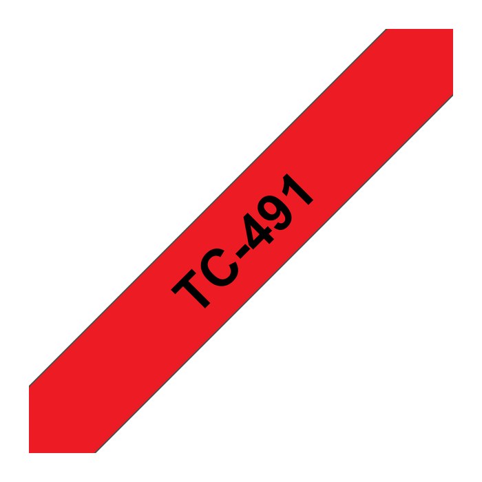 brother Schriftband TC-491 TC491, 9 mm, schwarz auf rot, 1 St.