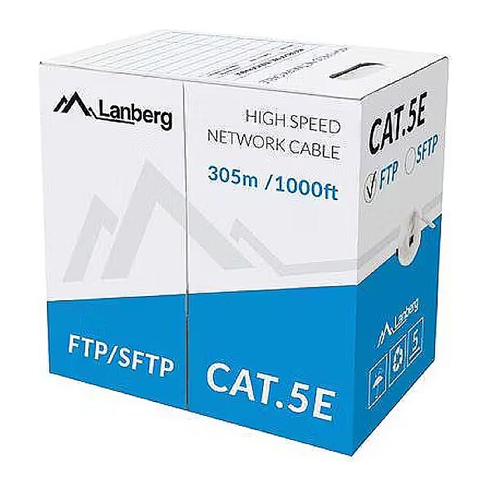 LANBERG LAN-Ethernet-Netzwerkkabel 305m FTP CCA Kabel grau