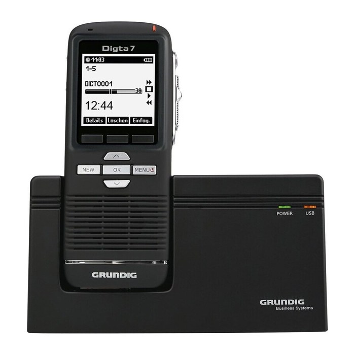 GRUNDIG Digta 7 Premium Set mit DigtaSoft One Software digitales Diktiergerät-Set 2 GB
