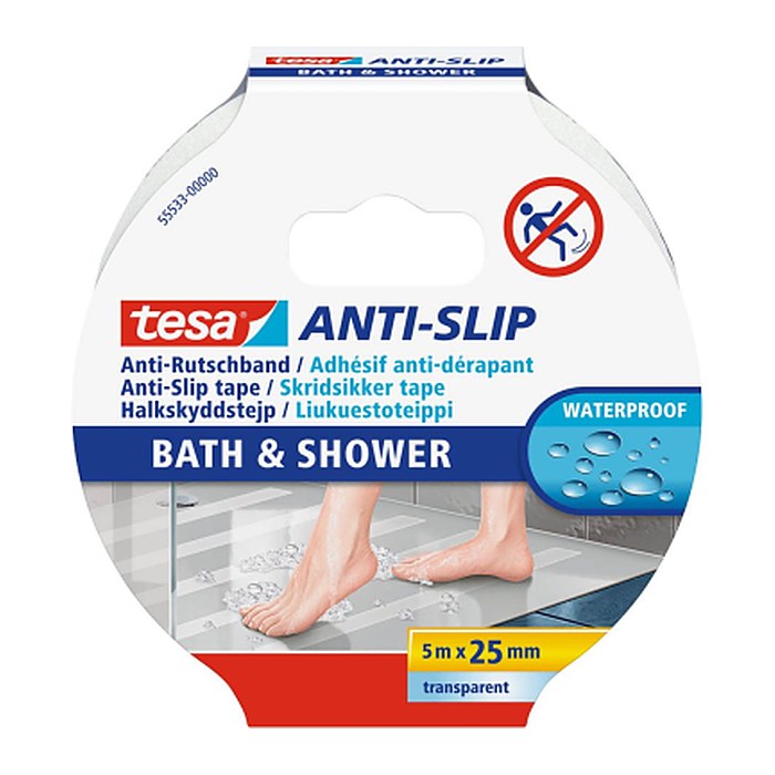 tesa Anti-Rutsch-Band Bad und Dusche transparent 25,0 mm x 5,0 m