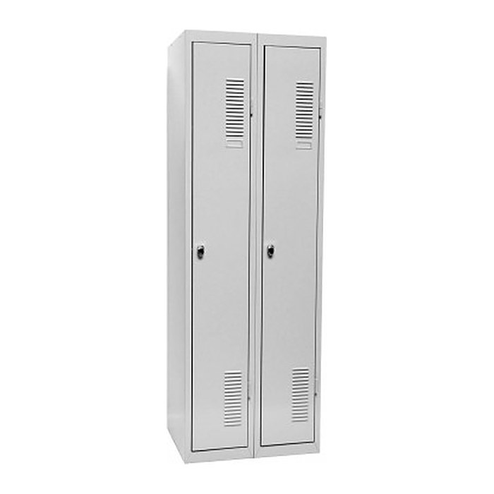 SZ Metall Spind lichtgrau 51324, 2 Schließfächer 60,0 x 50,0 x 180,0 cm