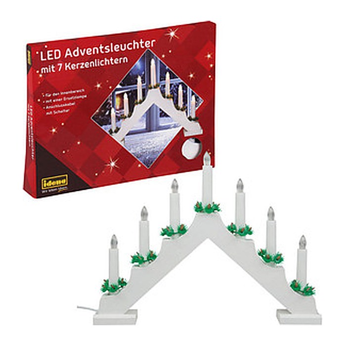 Idena Adventsleuchter LED Dekoleuchte weiß, 1 St.