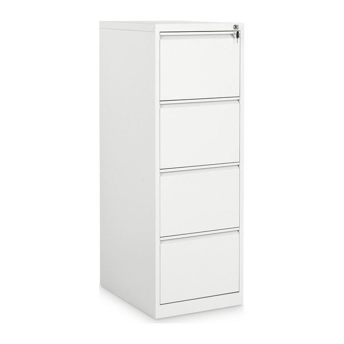 Stahl-Hängeregisterschrank (4 Schübe) – Einbahnig in Signalweiß
