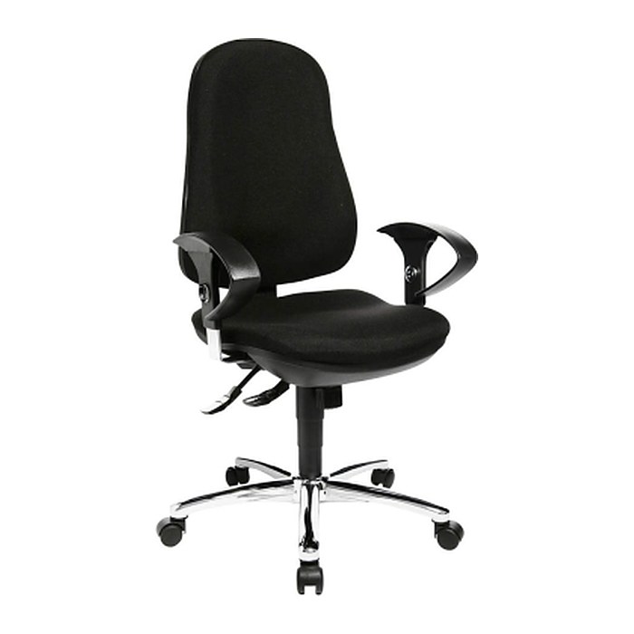 Topstar Bürostuhl Support ®Syncro Deluxe, 8559U G20 Stoff schwarz, Gestell chrom